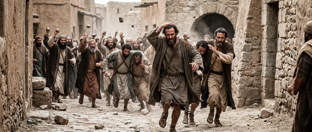 Entflohen in die Städte Lykaoniens, nach Lystra und Derbe, und in deren Umgebung und predigten dort das Evangelium.